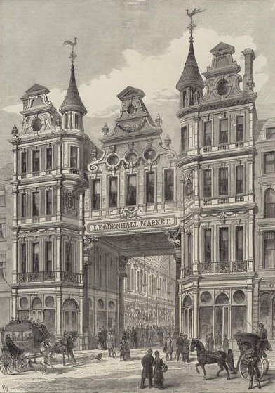 New Leadenhall Market, from The Illustrated London News by English School